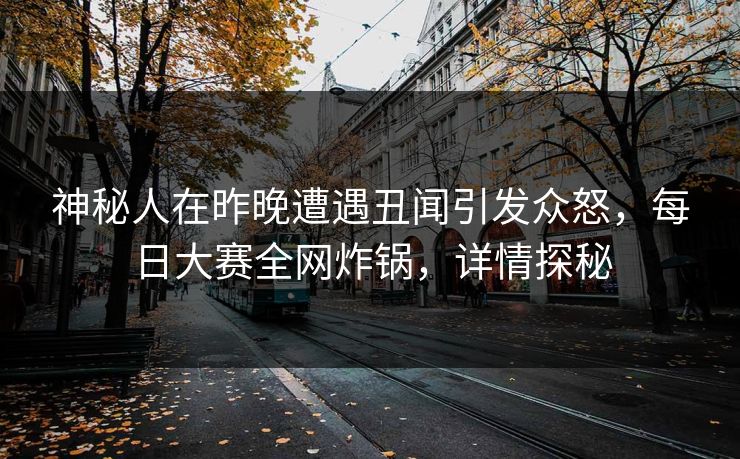 神秘人在昨晚遭遇丑闻引发众怒，每日大赛全网炸锅，详情探秘