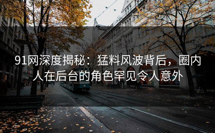 91网深度揭秘：猛料风波背后，圈内人在后台的角色罕见令人意外