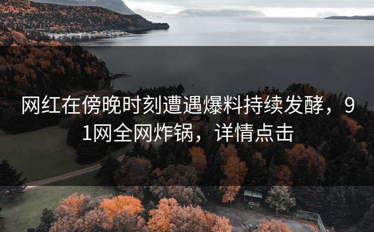 网红在傍晚时刻遭遇爆料持续发酵，91网全网炸锅，详情点击